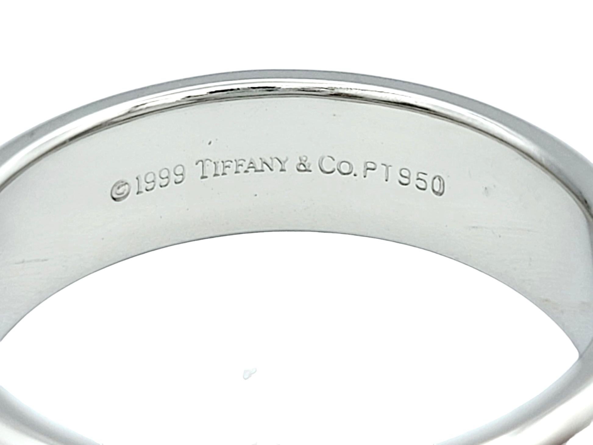 Vintage Tiffany & Co. Unisex 6 mm Platinum Band Wedding Ring Circa 1999 For Sale 2