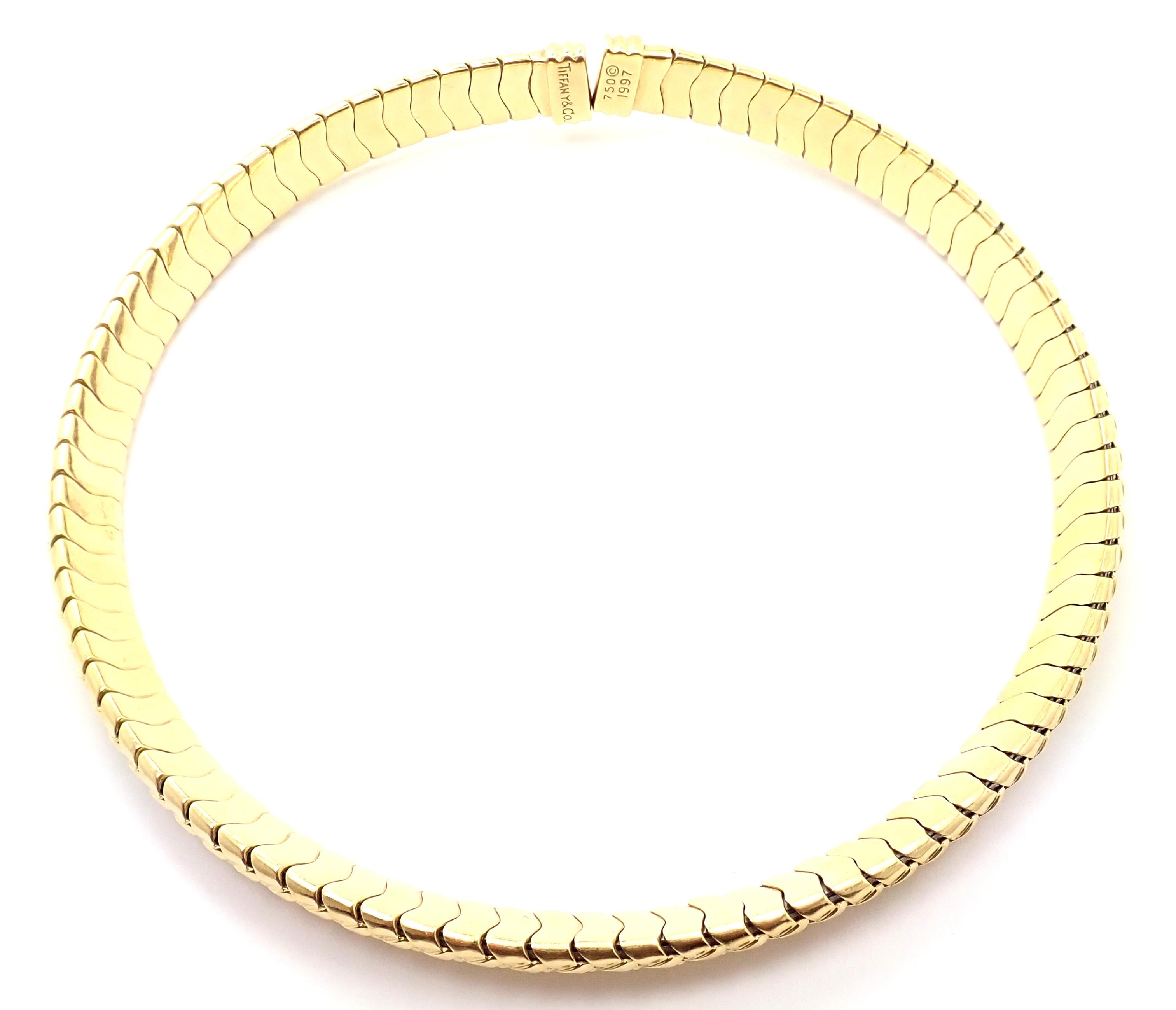 Vintage Tiffany & Co. Vannerie Basket Weave Yellow Gold Choker Necklace 1
