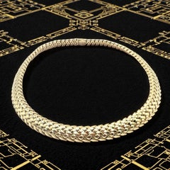 Vintage Tiffany & Co. Vannerie Basket Weave Yellow Gold Necklace