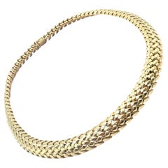 Vintage Tiffany & Co. Vannerie Basket Weave Yellow Gold Necklace