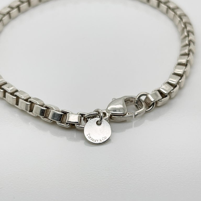 Vintage Tiffany and Co. Venetian Box Link Sterling Silver Bracelet For Sale  at 1stDibs | tiffany and co bracelet 925, tiffany and co box link bracelet