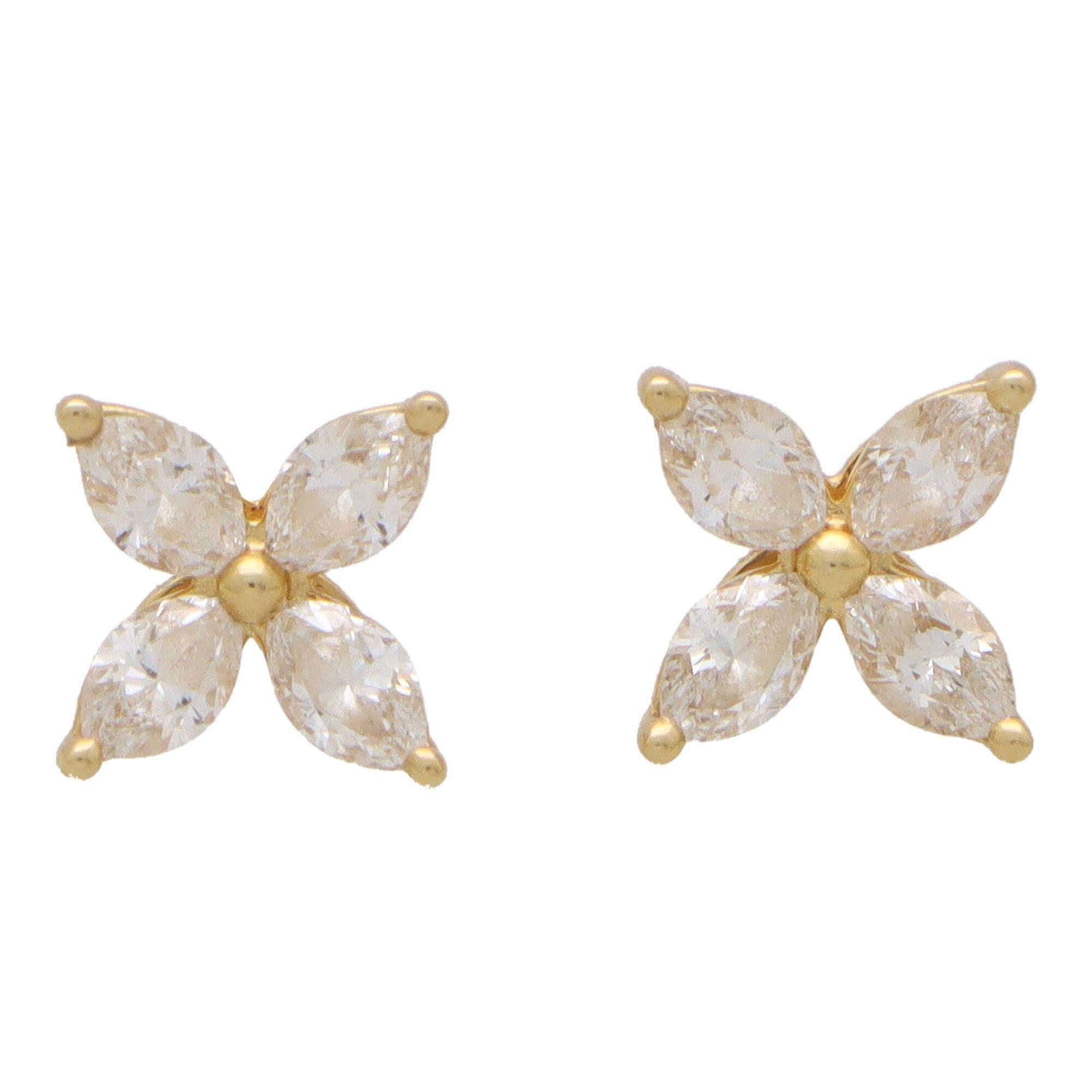 Weinlese Tiffany & Co. Victoria Diamant-Ohrringe (Größe klein) aus Gelbgold (Moderne)