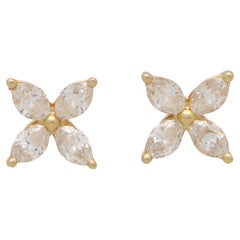  Vintage Tiffany & Co. Boucles d'oreilles Victoria en or jaune avec diamants (taille petite)