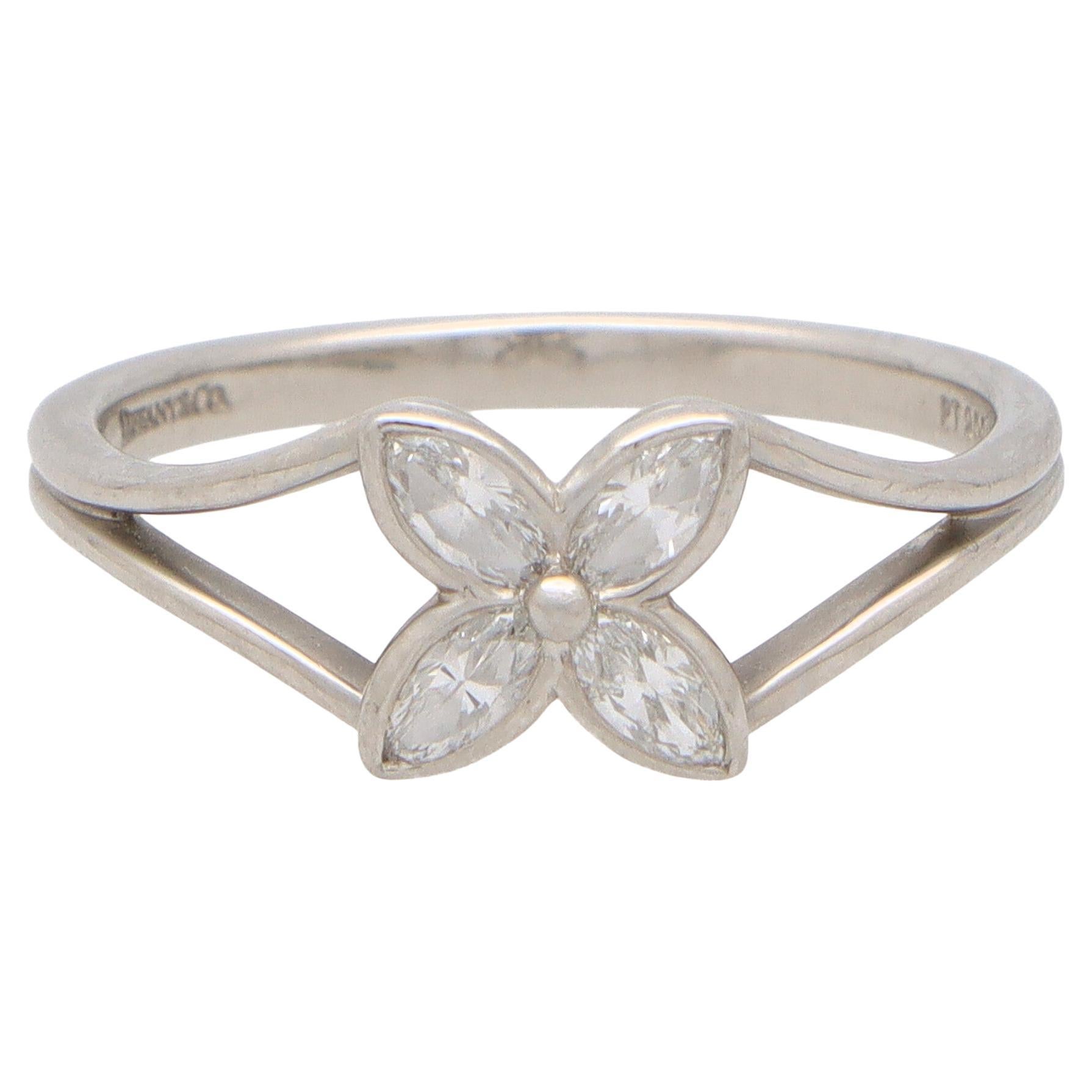 Vintage Tiffany & Co. Victoria Diamond Ring Set in Platinum