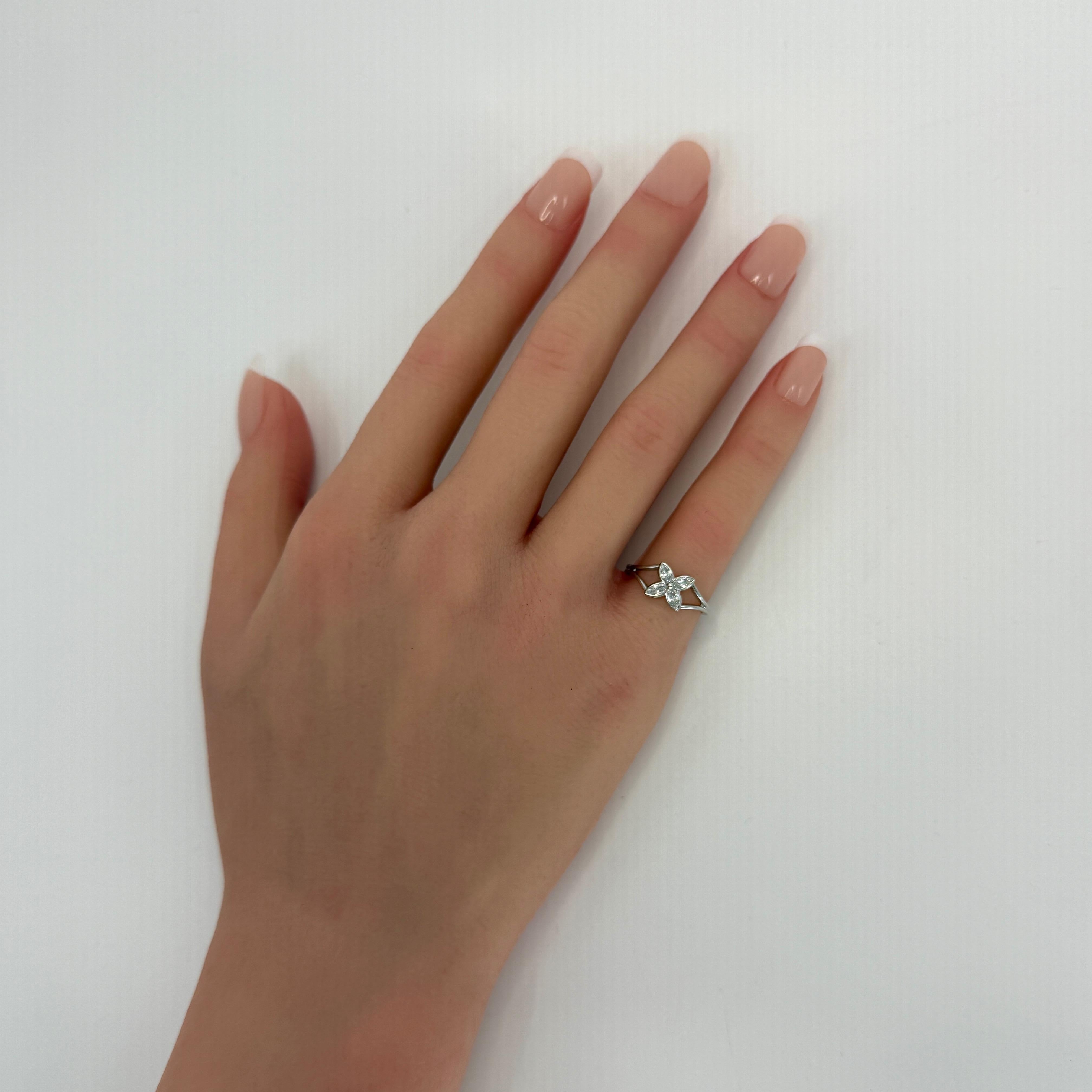 Vintage Tiffany & Co. Victoria Marquise Natural Diamond Platinum Flower Ring 5
