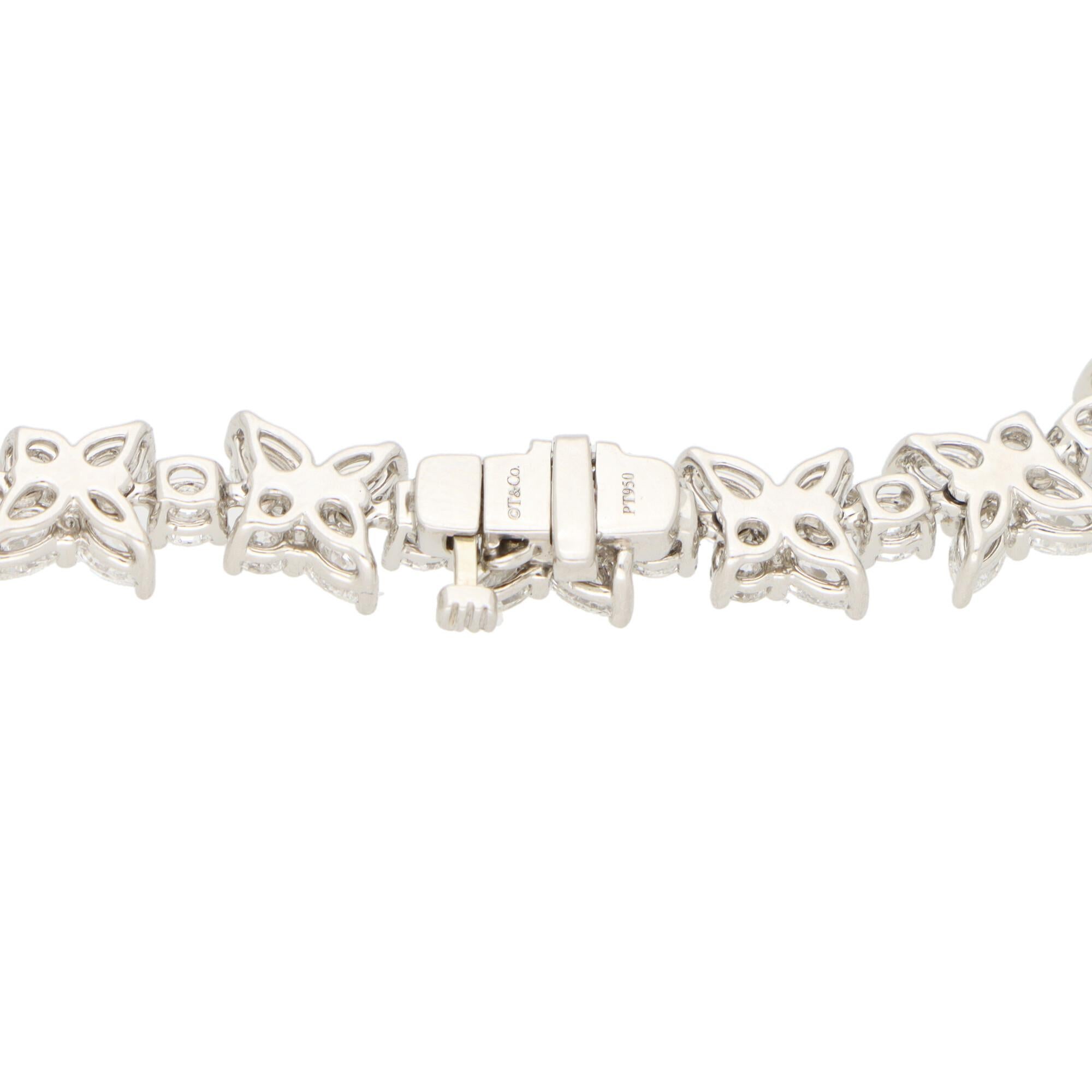 Contemporary Vintage Tiffany & Co. Victoria Mixed Cluster Diamond Necklace Set in Platinum