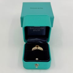 Vintage Tiffany & Co. Vivid Orange Citrine Heart Cut 18k Yellow Gold Band Ring