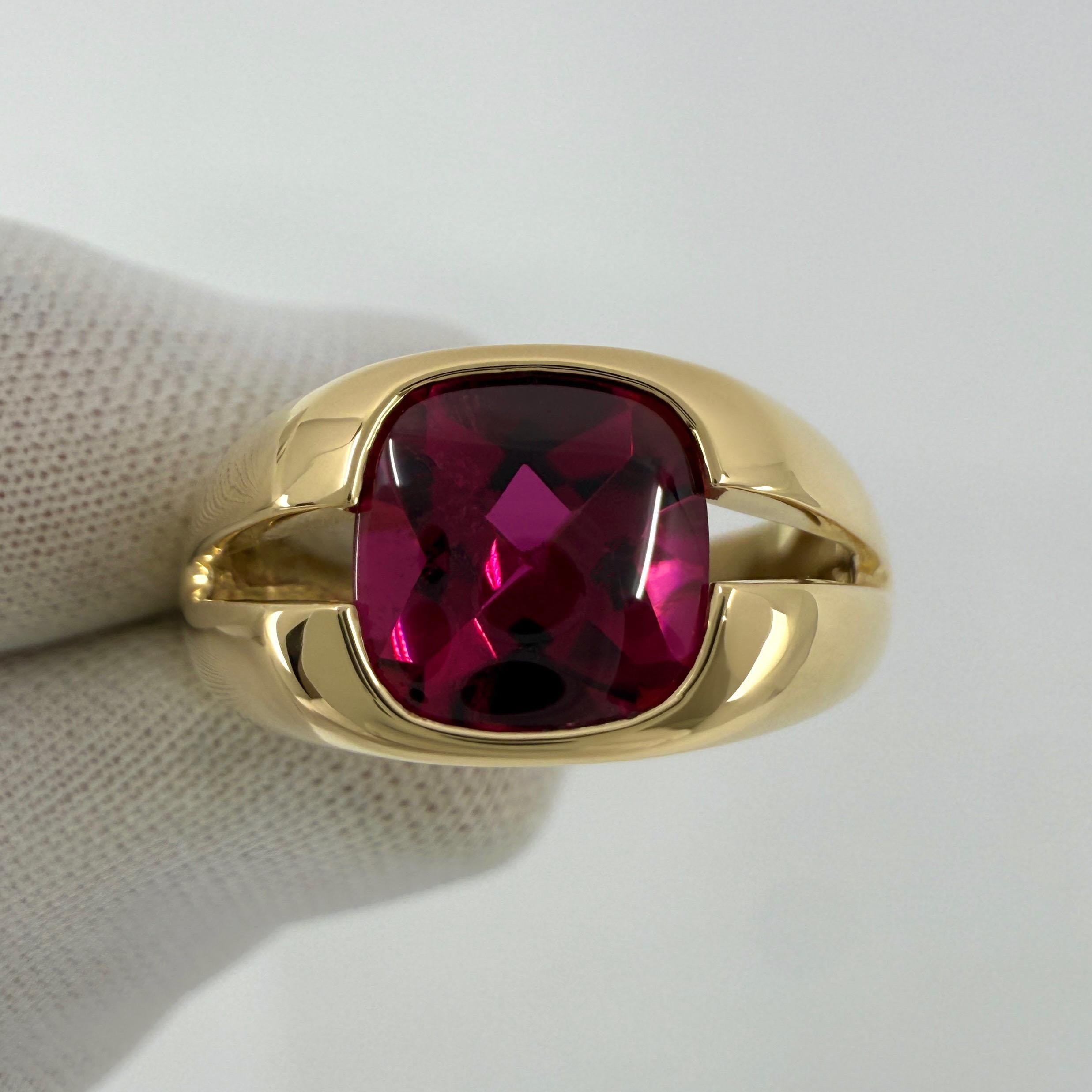 Taille coussin Vintage Tiffany & Co. Bague en or jaune 18k avec tourmaline rose Vivid taillée en cœur en vente
