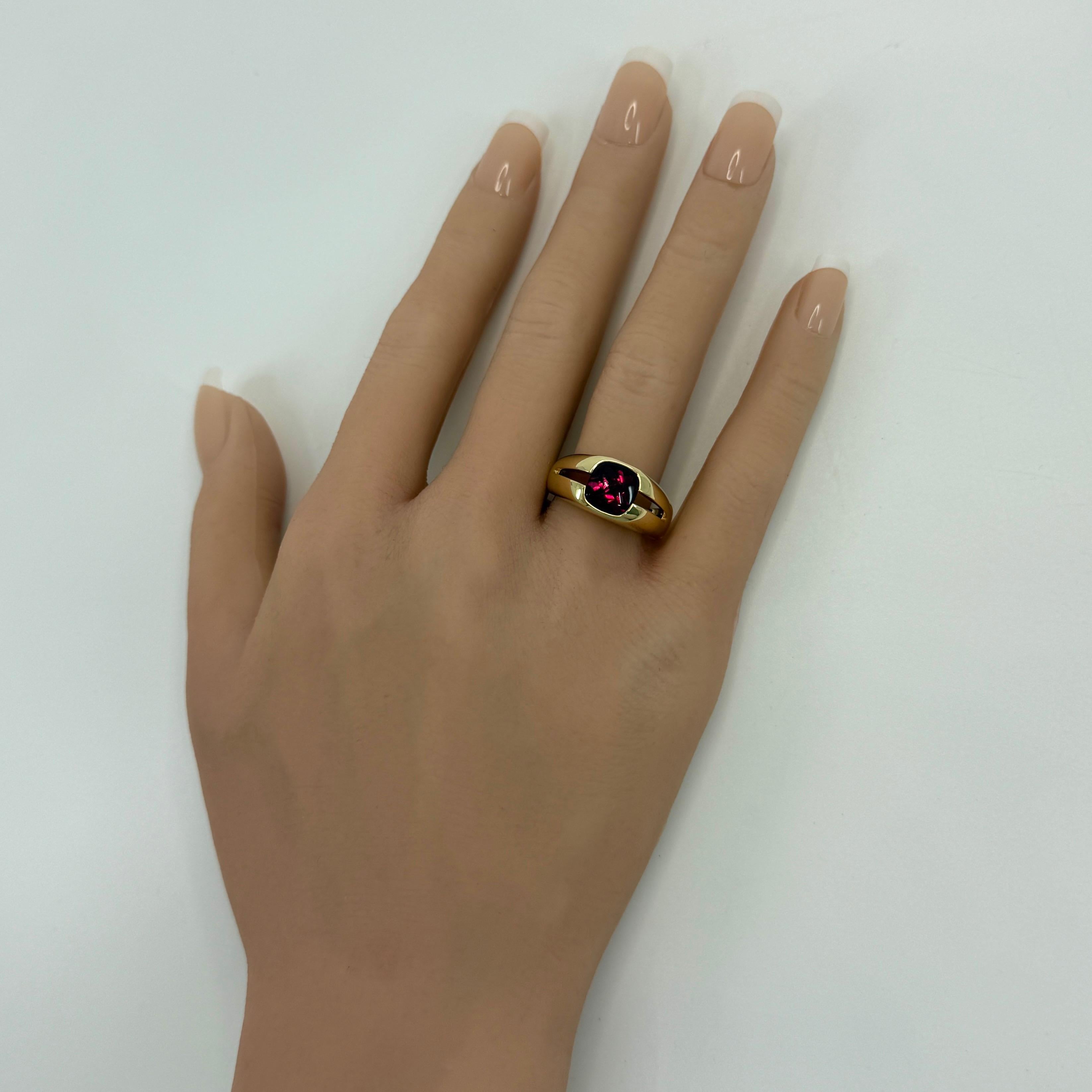 Vintage Tiffany & Co. Bague en or jaune 18k avec tourmaline rose Vivid taillée en cœur en vente 4
