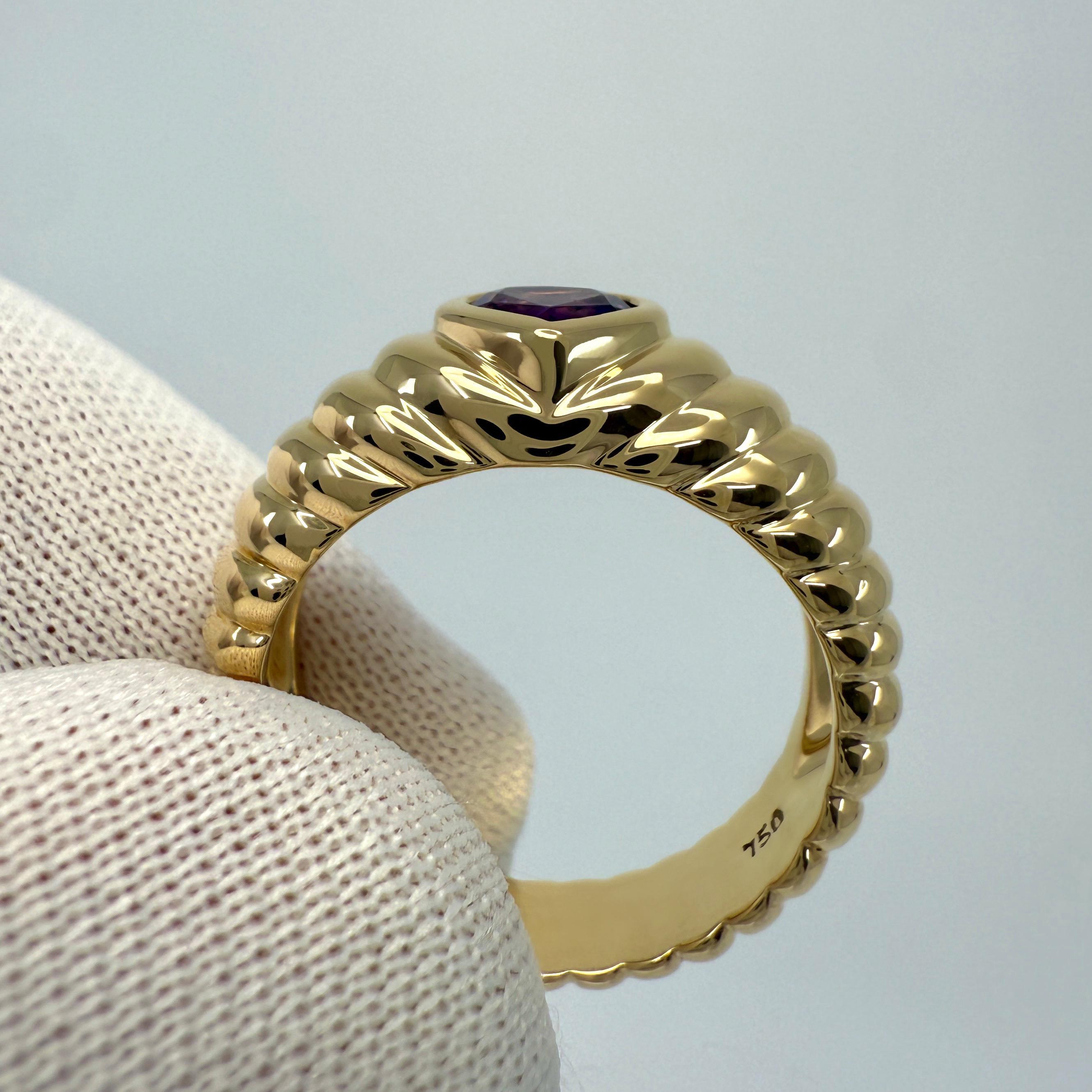 Vintage Tiffany & Co. Bague en or jaune 18k avec améthyste violette taillée en cœur Pour femmes en vente