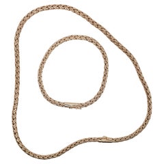 Vintage Tiffany & Co. Weave Pattern Necklace and Bracelet Set