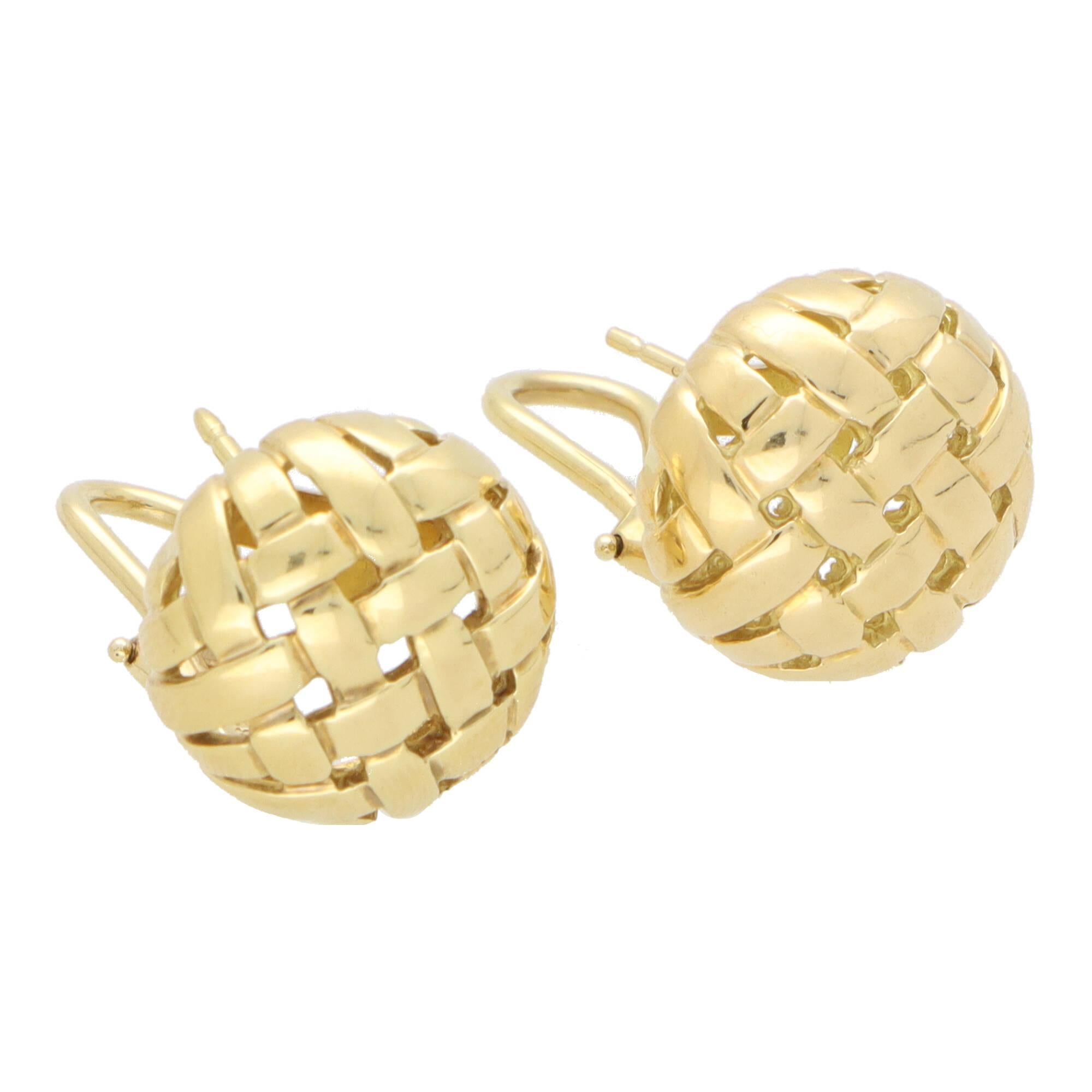 woven basket earrings