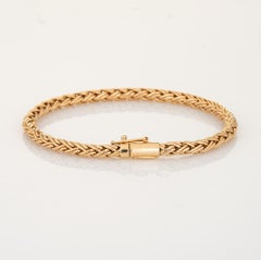 Vintage Tiffany & Co Wheat Bracelet 14k Yellow Gold Estate Signed Jewelry