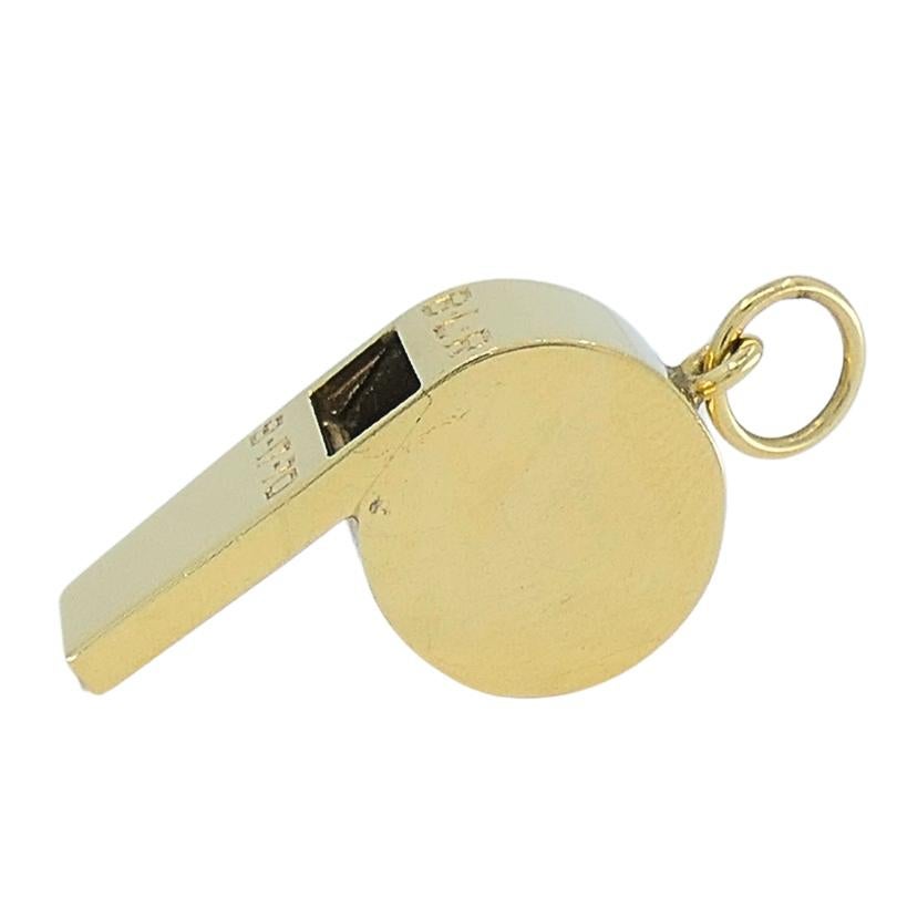 Vintage Tiffany & Co. Whistle Pendant 14k Gold In Good Condition For Sale In Beverly Hills, CA