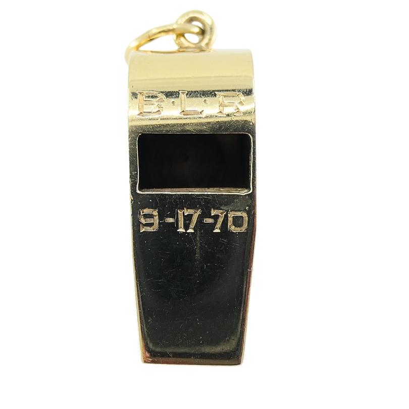 Vintage Tiffany & Co. Whistle Pendant 14k Gold For Sale 1