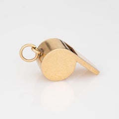 Vintage Tiffany & Co Whistle Pendant 14k Yellow Gold Charm Signed Jewelry