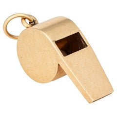 Vintage Tiffany & Co Whistle Pendant 14k Yellow Gold Charm Signed Jewelry