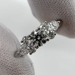 Vintage Tiffany & Co. White Round & Pear Cut Diamond Platinum Cluster Ring