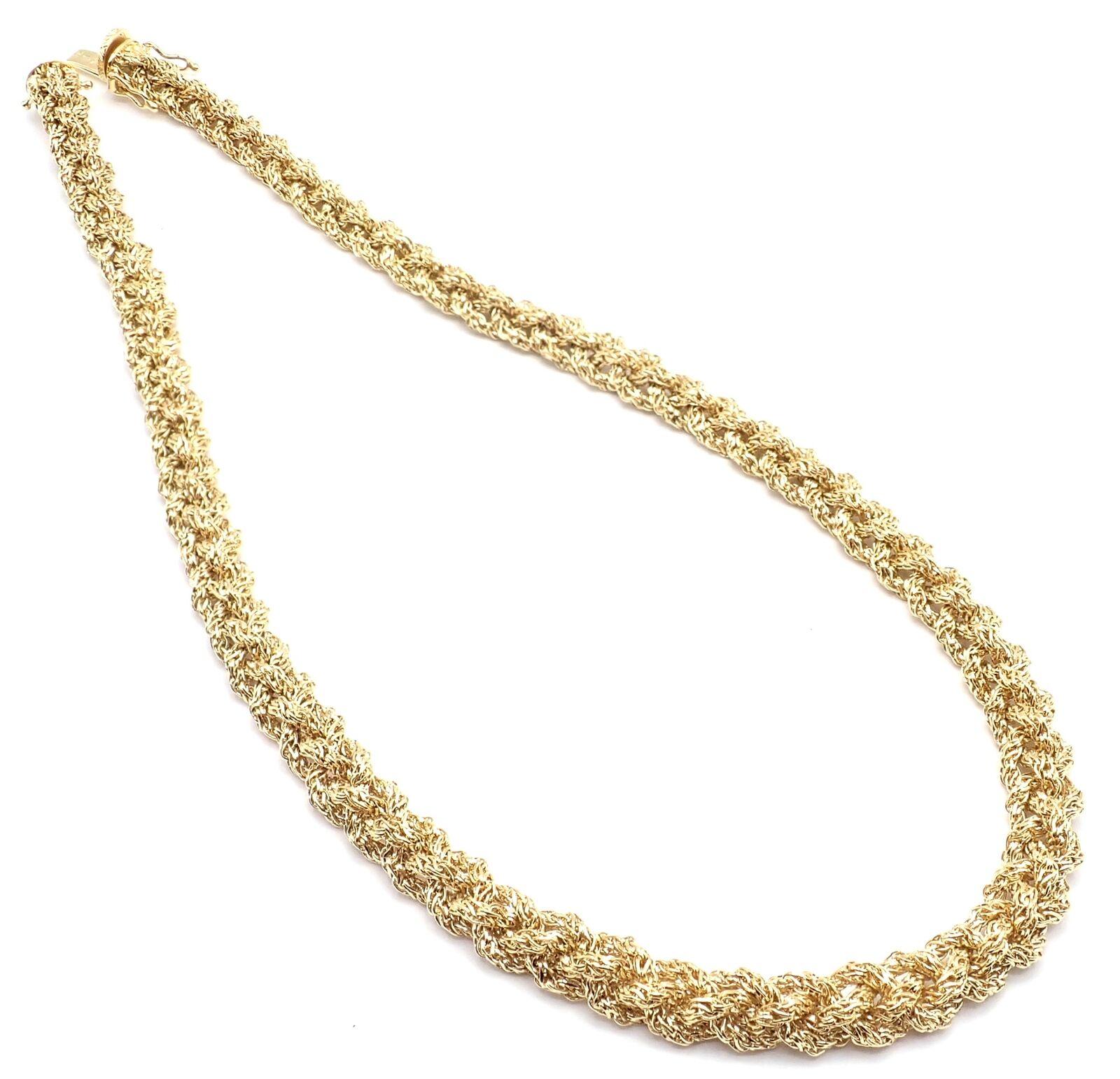 Vintage Tiffany & Co Woven Basketweave Link Yellow Gold Chain (Chaîne en or jaune) en vente 7