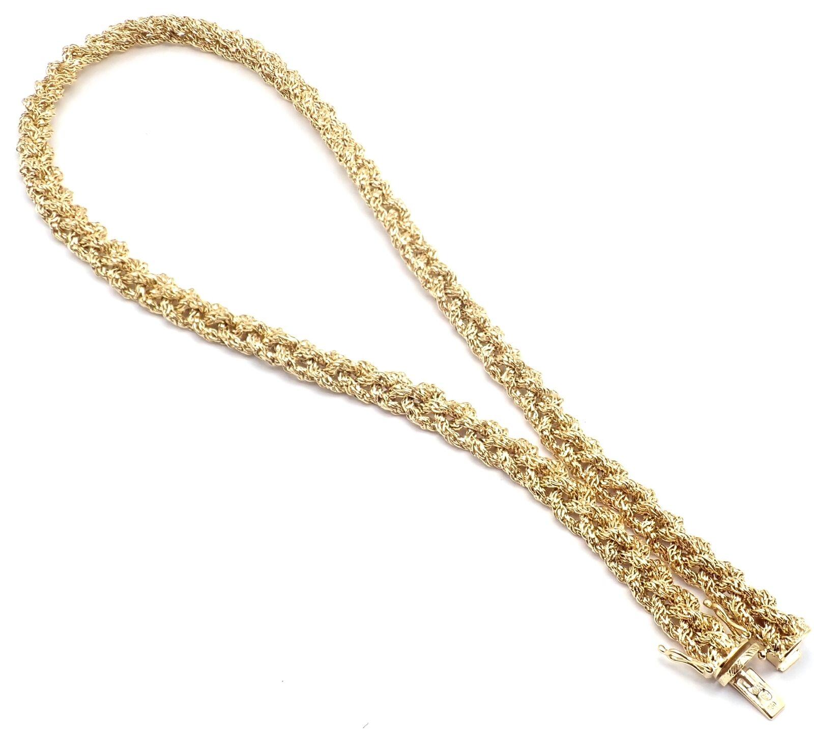 Vintage Tiffany & Co Woven Basketweave Link Yellow Gold Chain (Chaîne en or jaune) en vente 8