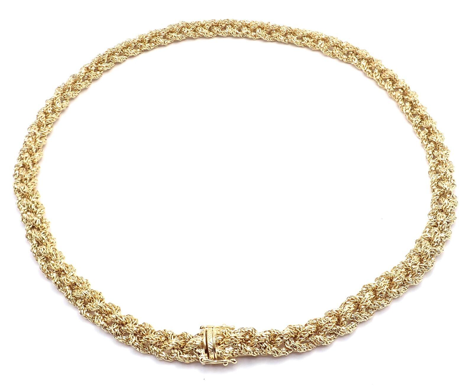 Vintage Tiffany & Co Woven Basketweave Link Yellow Gold Chain (Chaîne en or jaune) Excellent état - En vente à Holland, PA