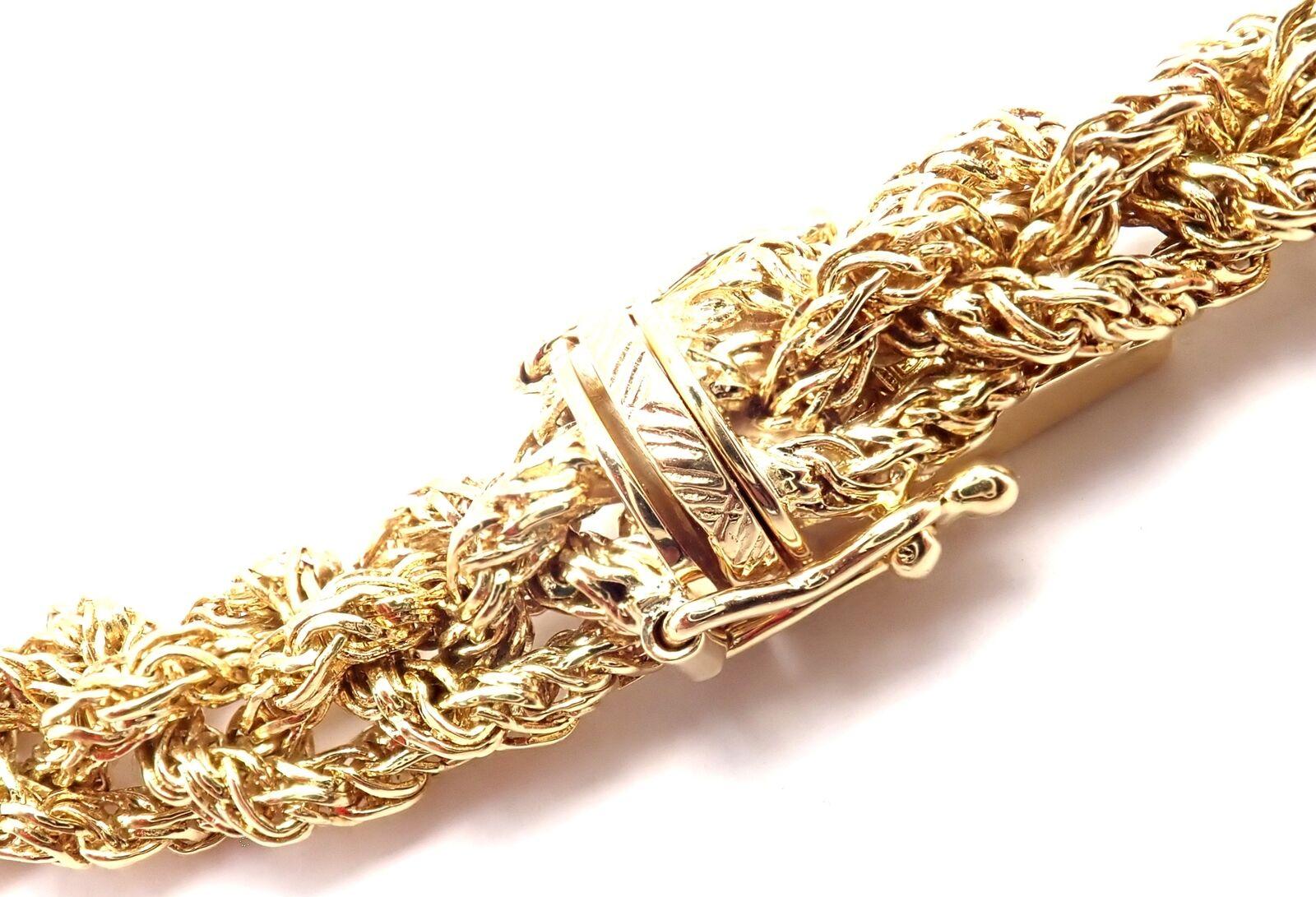 Vintage Tiffany & Co Woven Basketweave Link Yellow Gold Chain (Chaîne en or jaune) Unisexe en vente