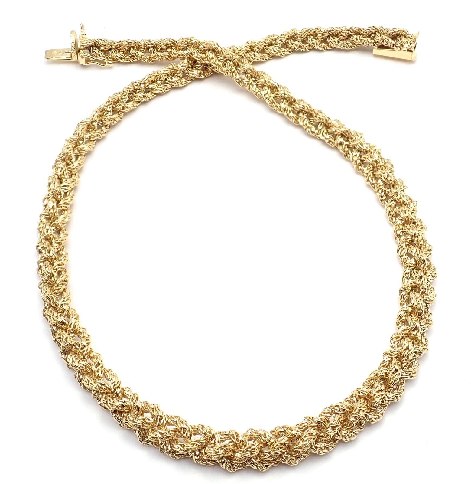 Vintage Tiffany & Co Woven Basketweave Link Yellow Gold Chain (Chaîne en or jaune) en vente 1