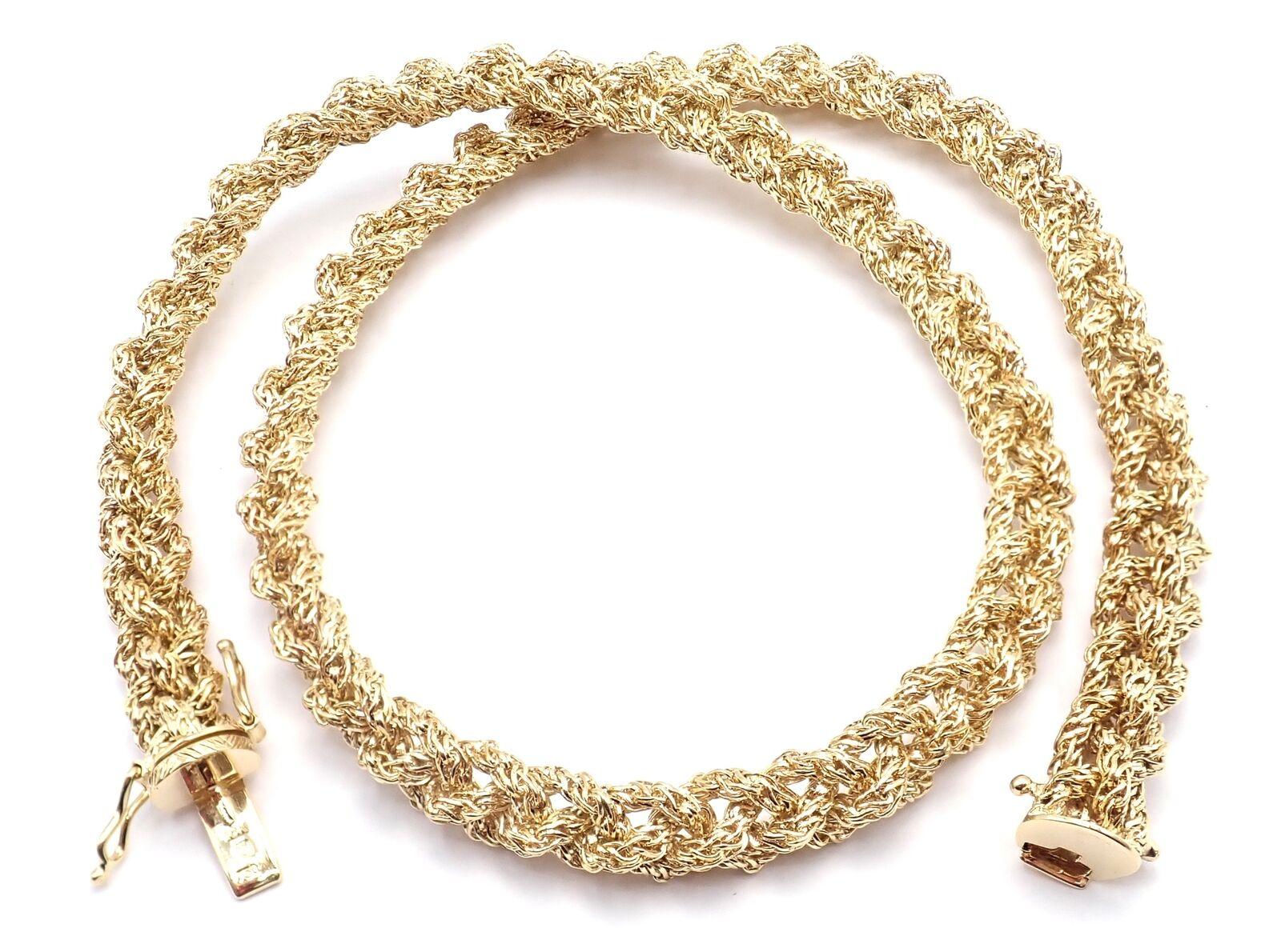 Vintage Tiffany & Co Woven Basketweave Link Yellow Gold Chain (Chaîne en or jaune) en vente 3
