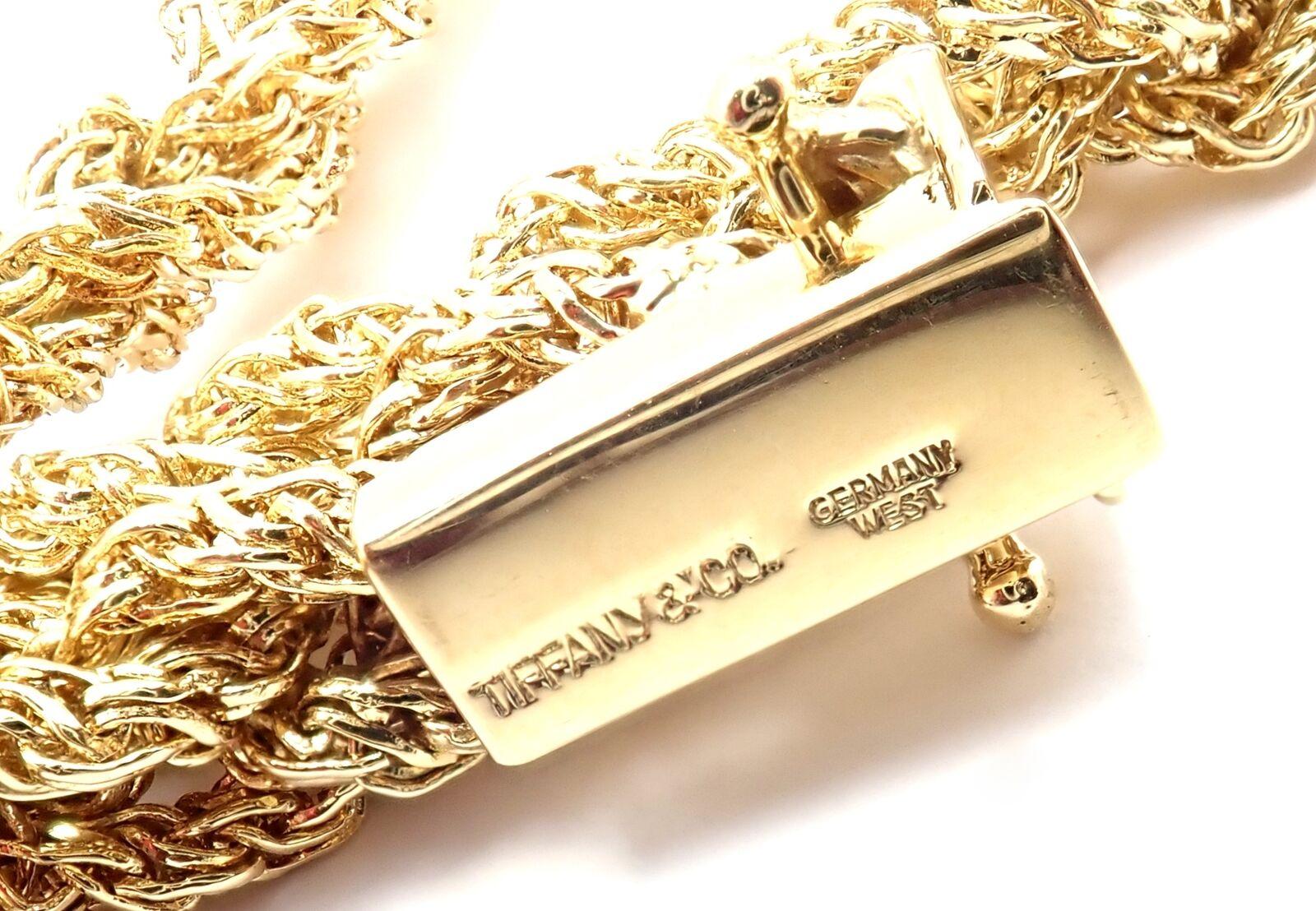 Vintage Tiffany & Co Woven Basketweave Link Yellow Gold Chain (Chaîne en or jaune) en vente 5