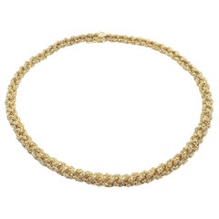 Cadena vintage Tiffany & Co de oro amarillo con eslabones de tejido de cestería