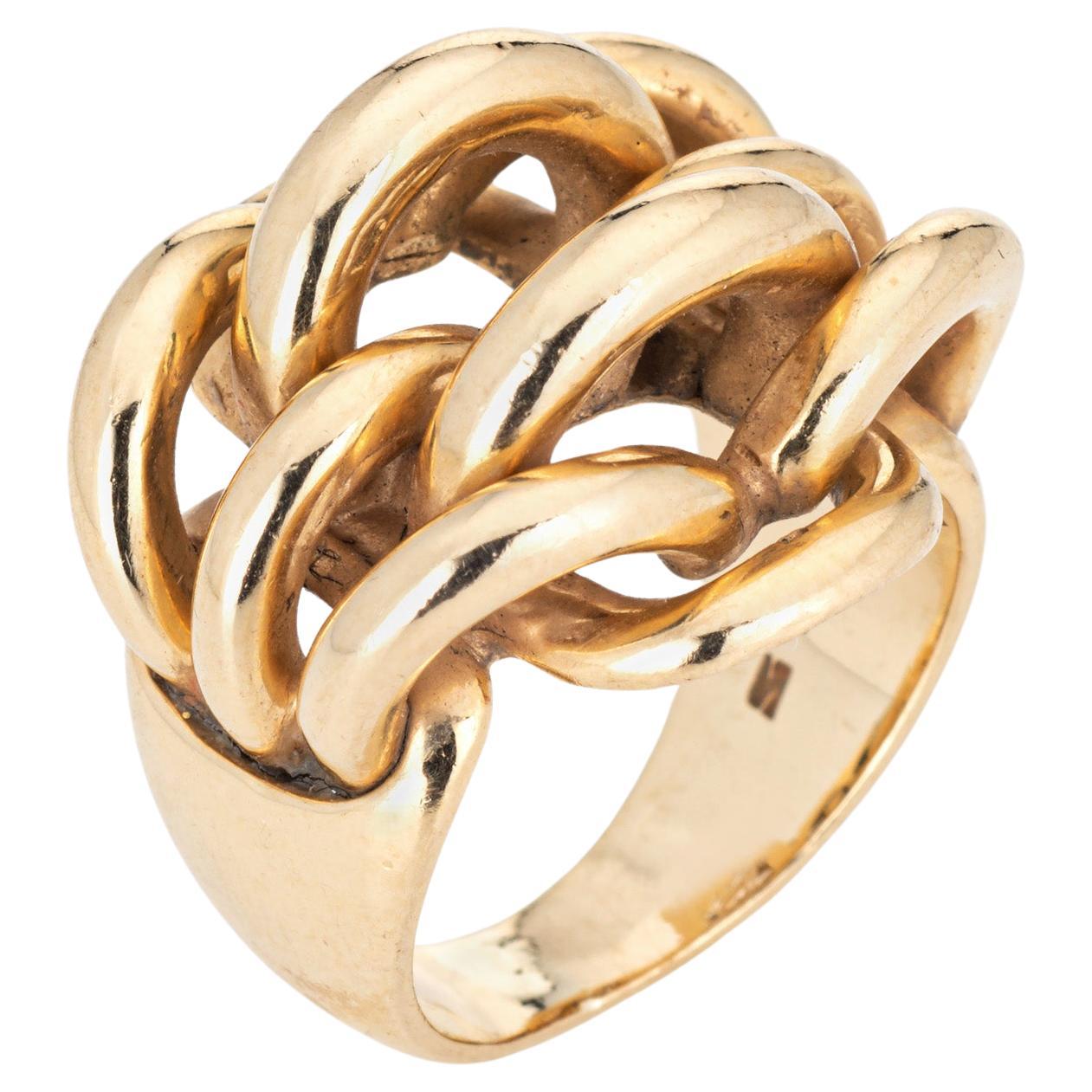 Vintage Tiffany & Co gewebt Dome Ring 14k Gelbgold Band Sz 5,5 signiert Schmuck im Angebot