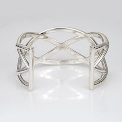 Vintage Tiffany & Co Woven Knot Cuff Bracelet Wide Sterling Silver Fine Jewelry