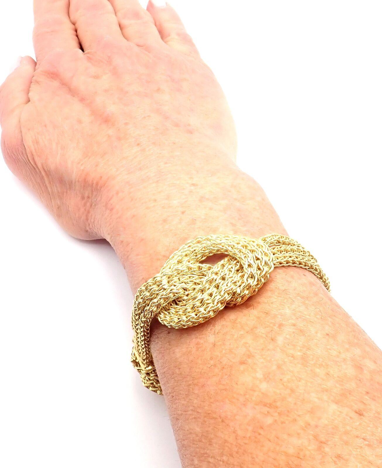 Vintage Tiffany & Co Woven Knot Yellow Gold Link Bracelet For Sale 3