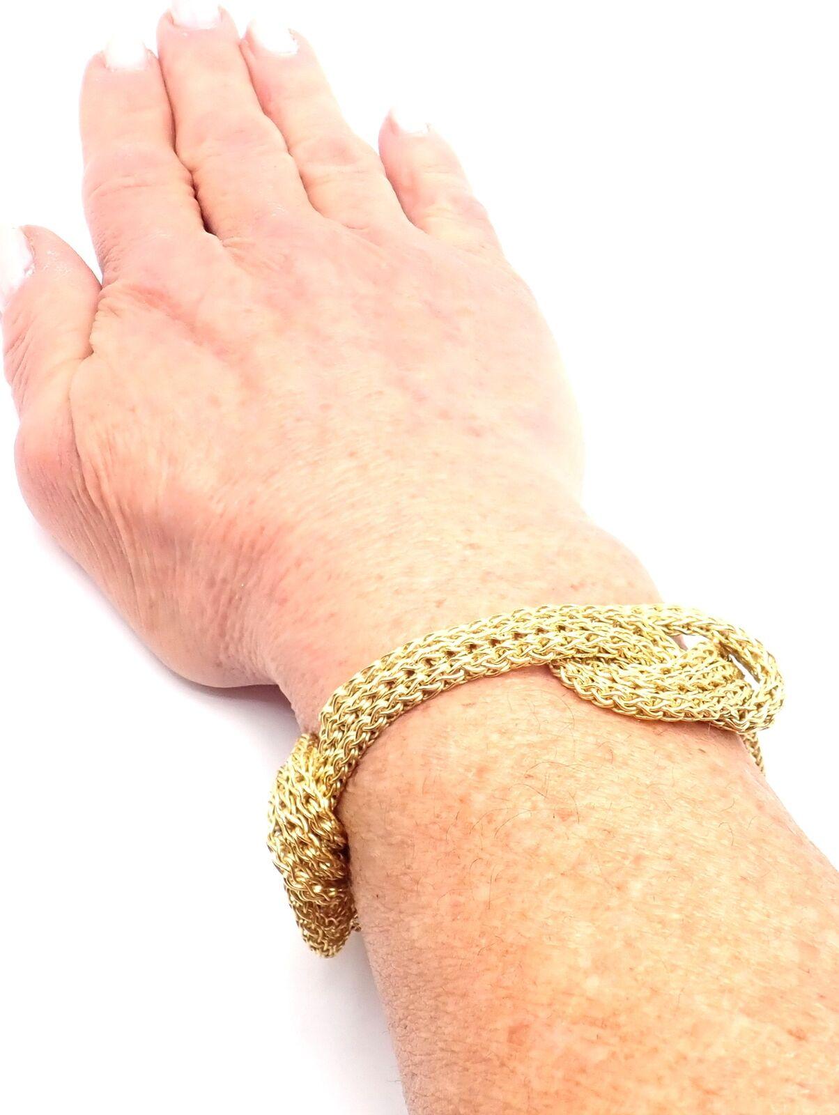Vintage Tiffany & Co Woven Knot Yellow Gold Link Bracelet For Sale 4