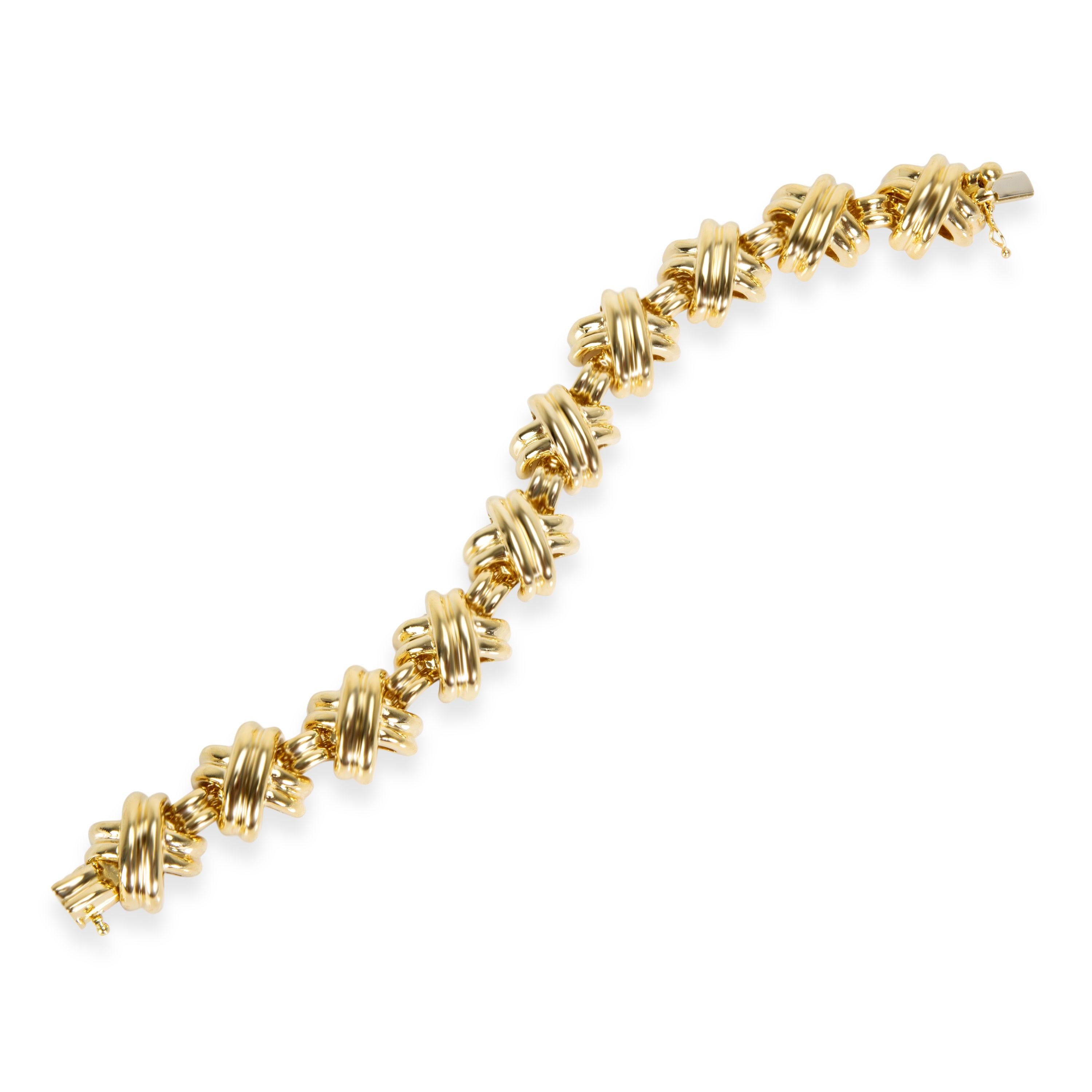 Vintage Tiffany & Co. X Bracelet in 18 Karat Yellow Gold In Excellent Condition In New York, NY