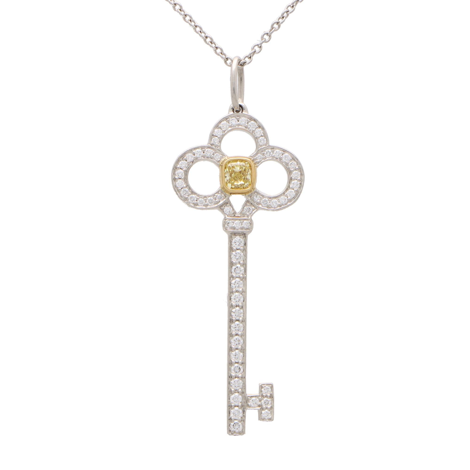 tiffany yellow diamond key necklace