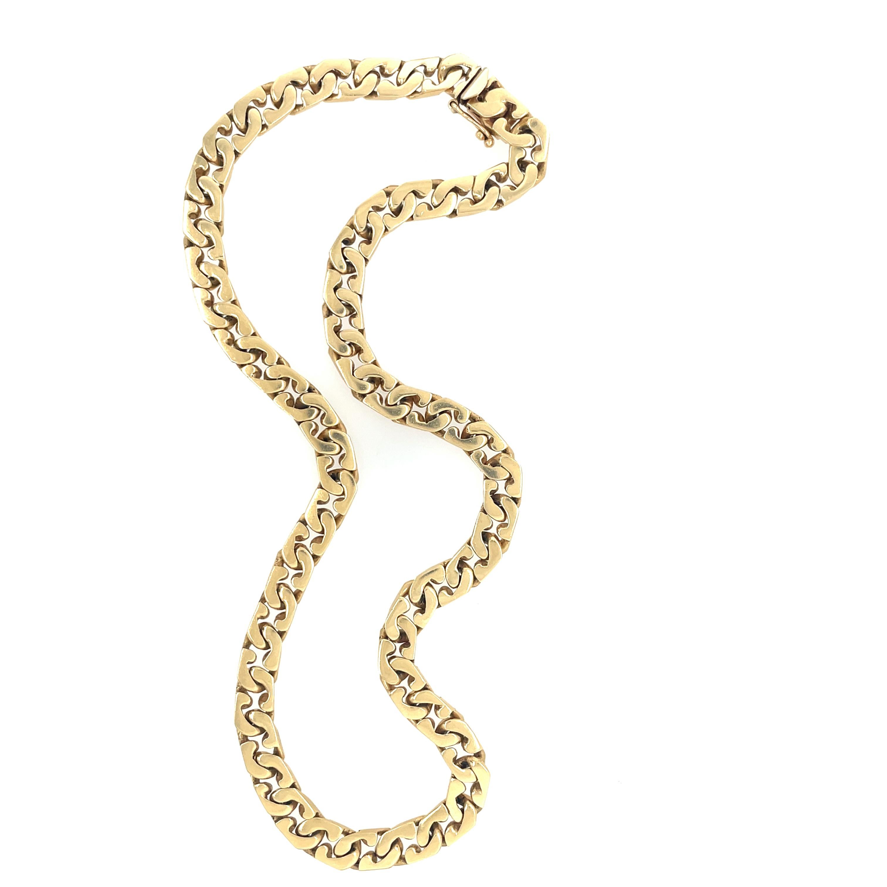 Diese klassische Vintage-Halskette von Tiffany & Co. ist in einer schicken, flachen Panzergliederkette gehalten. Super bequem und perfekt zum Überziehen und für den Alltag!

Abmessungen: 15 Zoll lang und 6,00 mm breit.
MATERIAL: 14 Karat
