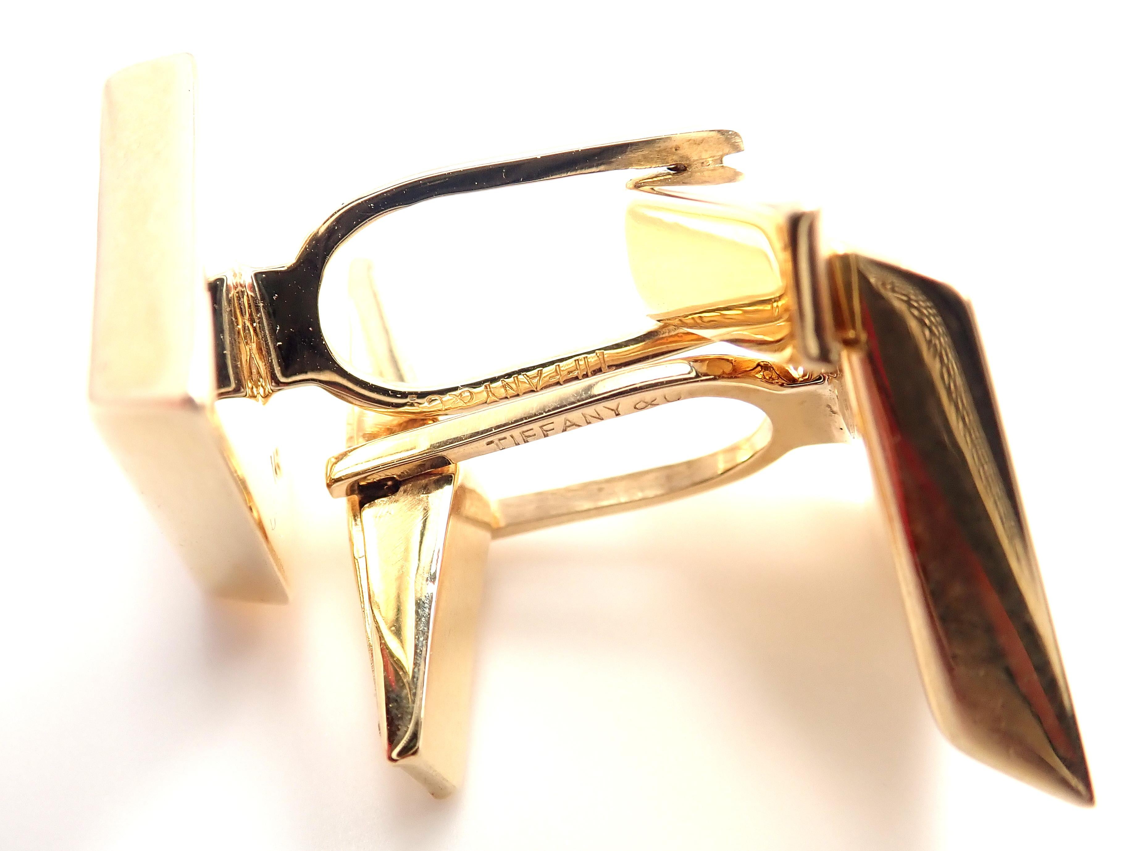 Vintage Tiffany and Co. Yellow Gold Cufflinks For Sale at 1stDibs