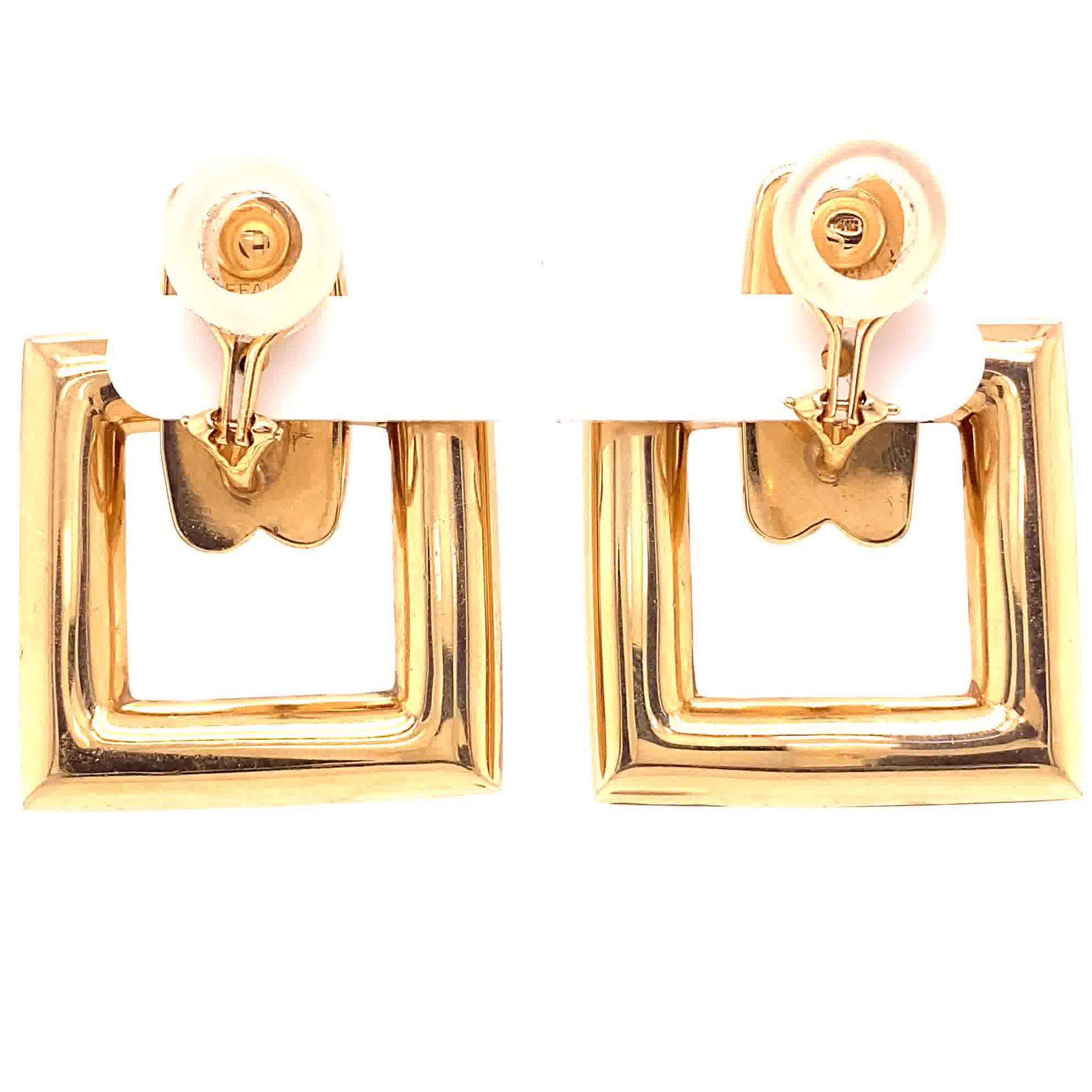 Women's or Men's Vintage Tiffany & Co. Yellow Gold Door Knocker Earrings