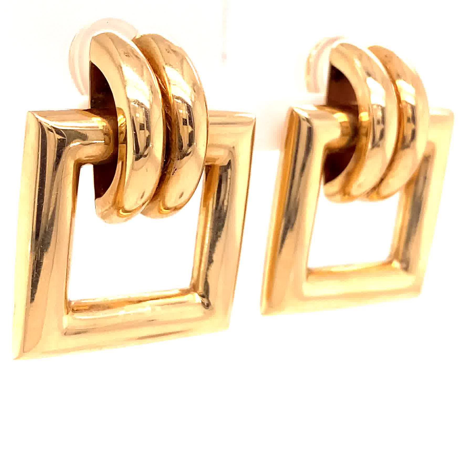 Vintage Tiffany & Co. Yellow Gold Door Knocker Earrings 1