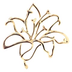 Vintage Tiffany & Co Yellow Gold Flower Brooch Pin