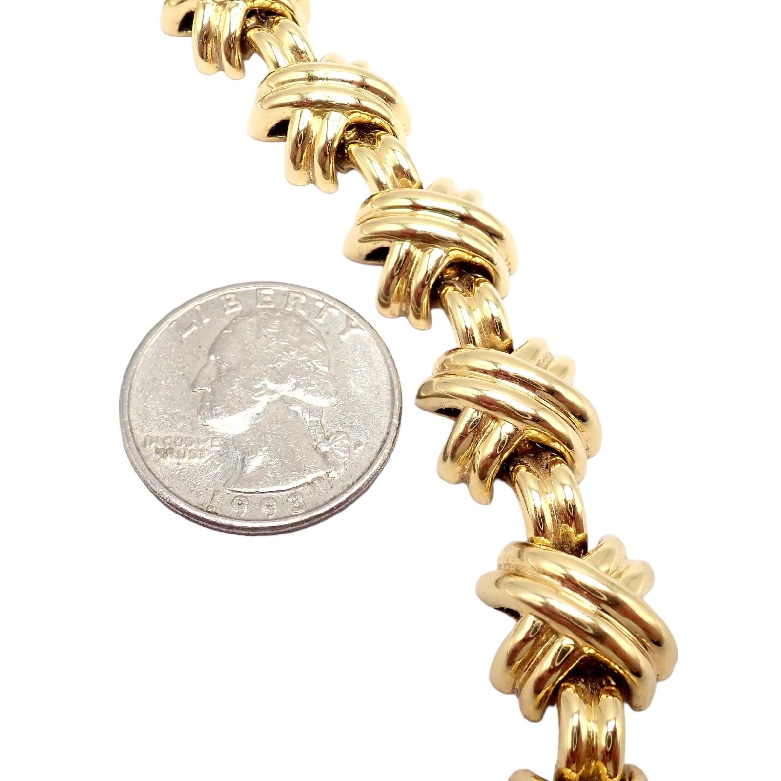 Vintage Tiffany & Co. Collana in oro giallo con firma grande X Classic in vendita 2