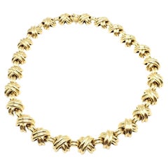Vintage Tiffany & Co Yellow Golding & Co. Large X Classic Signature Necklace