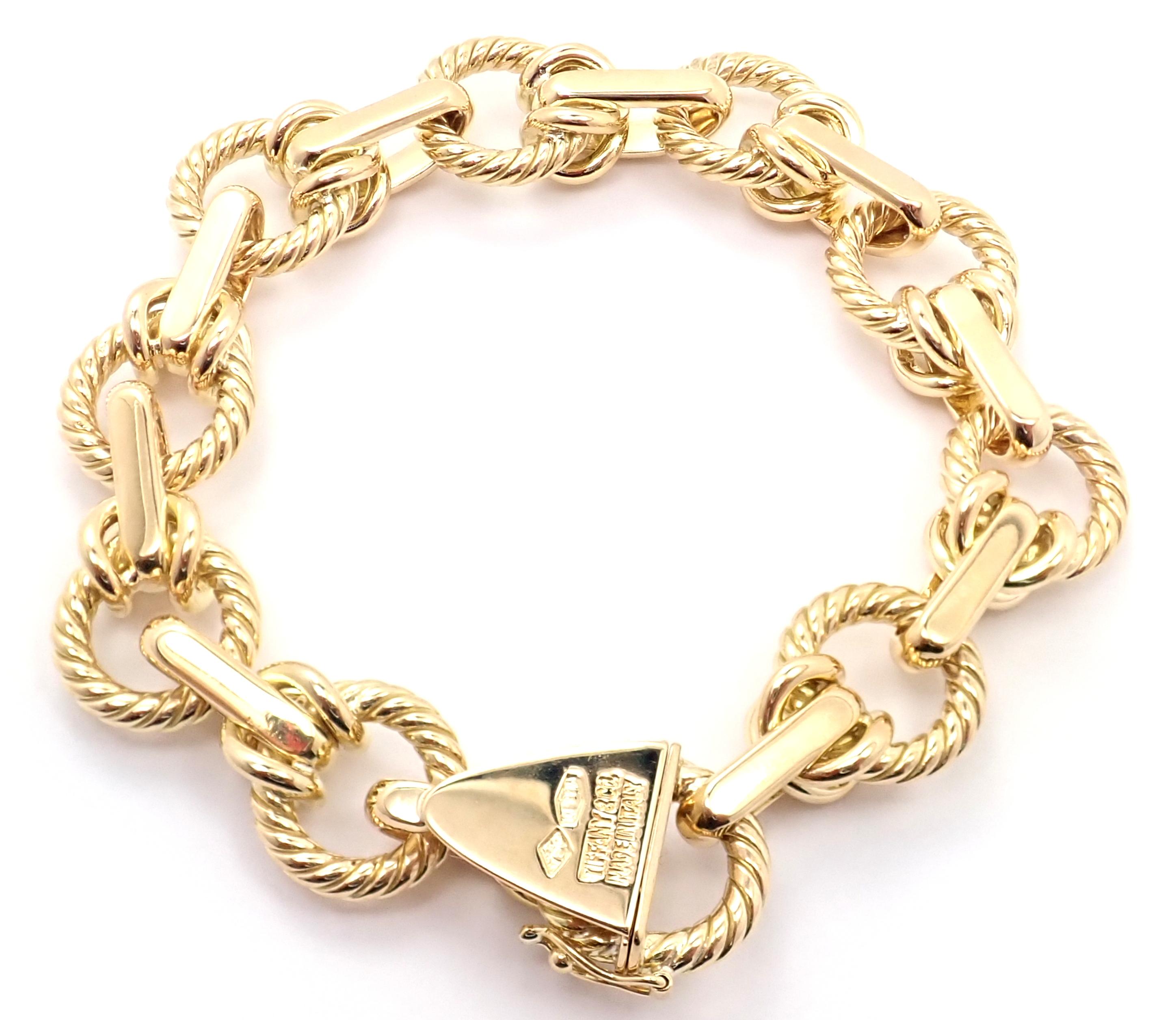 Vintage Tiffany & Co Gelbgold Gliederarmband im Zustand „Hervorragend“ in Southampton, PA