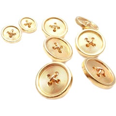 Used Tiffany & Co. Yellow Gold Shirt Cufflinks Tuxedo Buttons Set