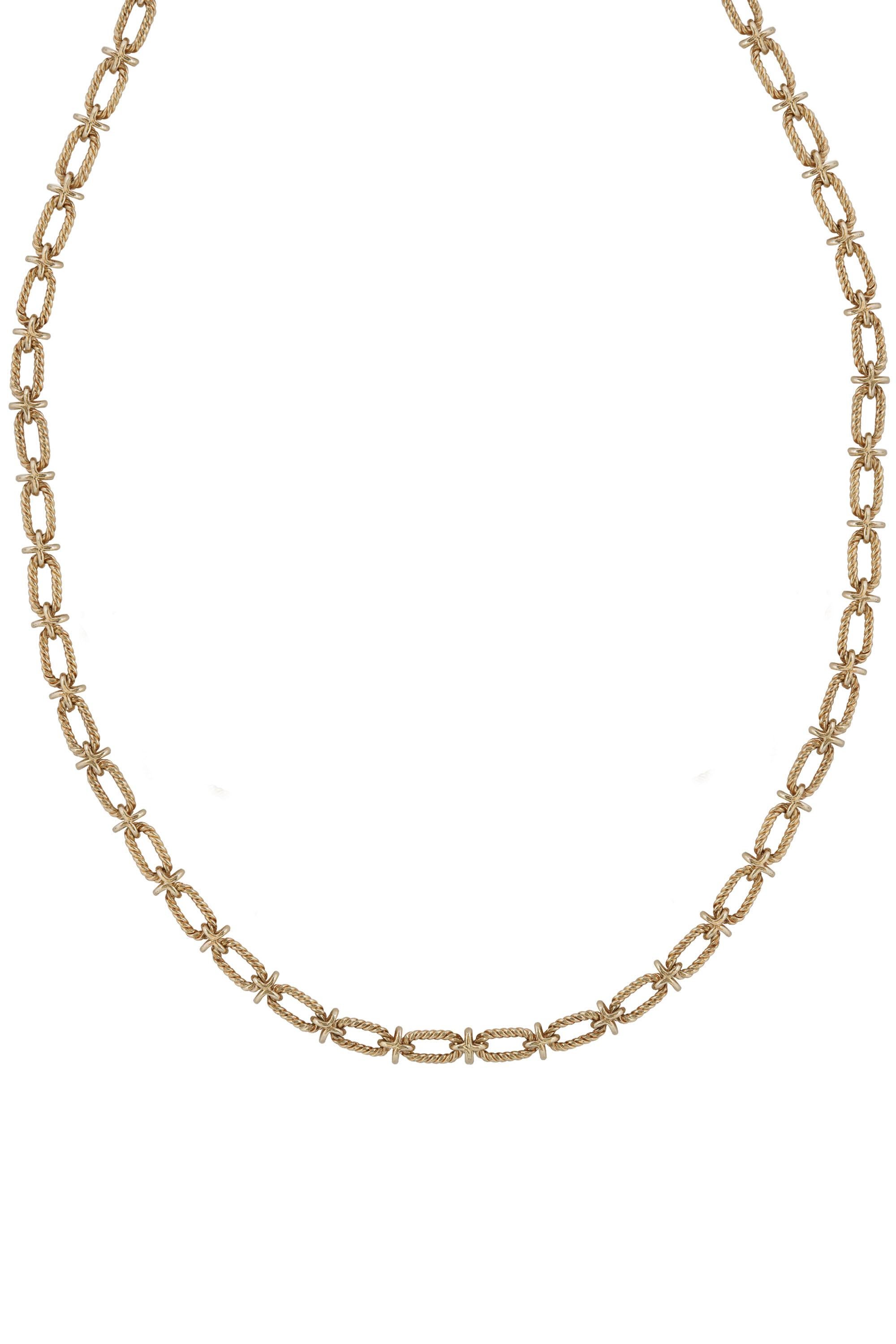 This exquisite vintage set from Tiffany & Co is a stunning example of timeless design. Crafted entirely from 14 carat yellow gold, the necklace and bracelet set comprises a rope-textured oval link alternating with signature 