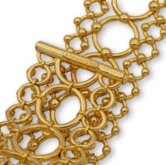 Vintage Tiffany & Co.18K Yellow Gold Open Scroll Cleopatra Link Wide Bracelet