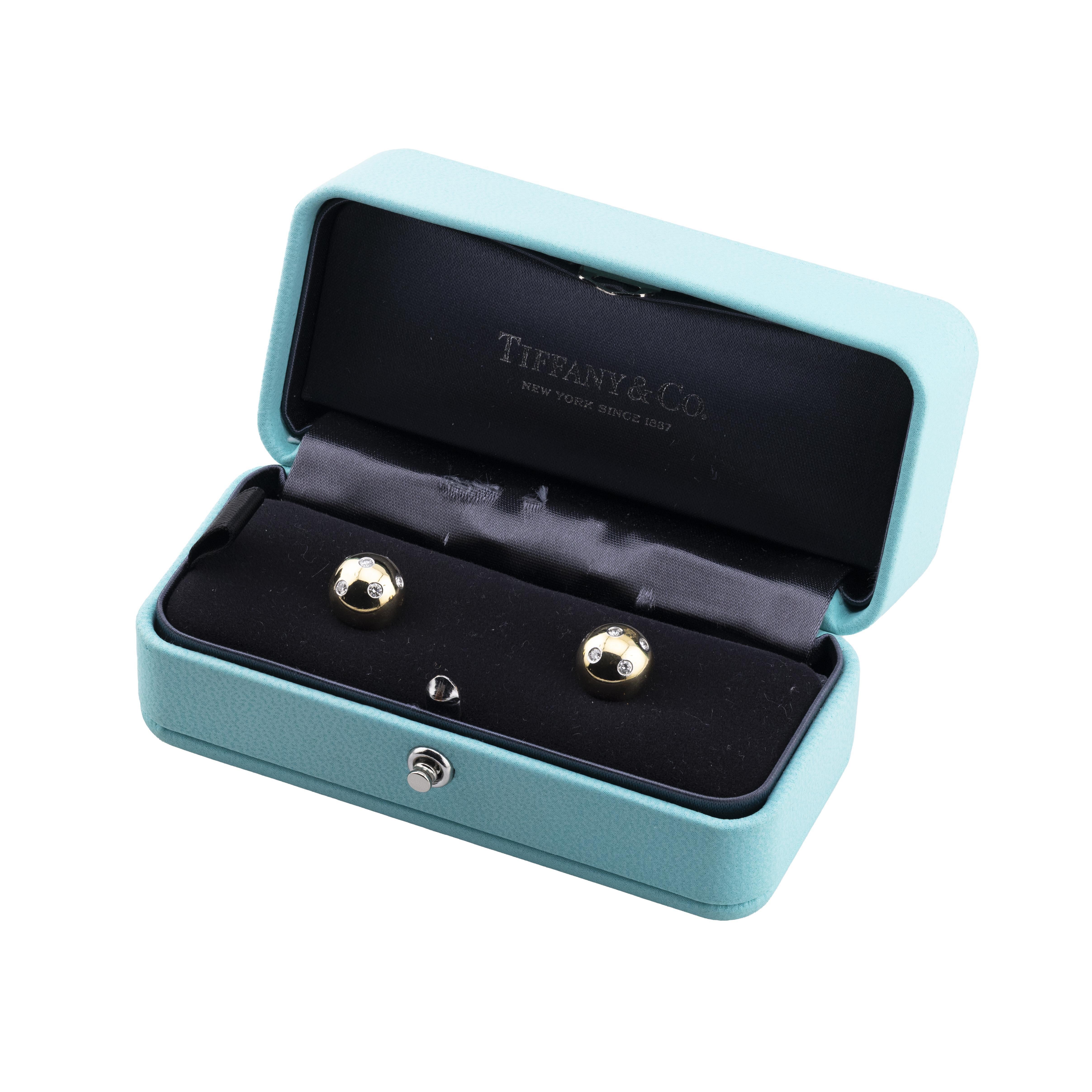 Vintage Tiffany & Company Etoile Diamant-Ohrstecker in 18 Karat Gold Platin (Zeitgenössisch) im Angebot