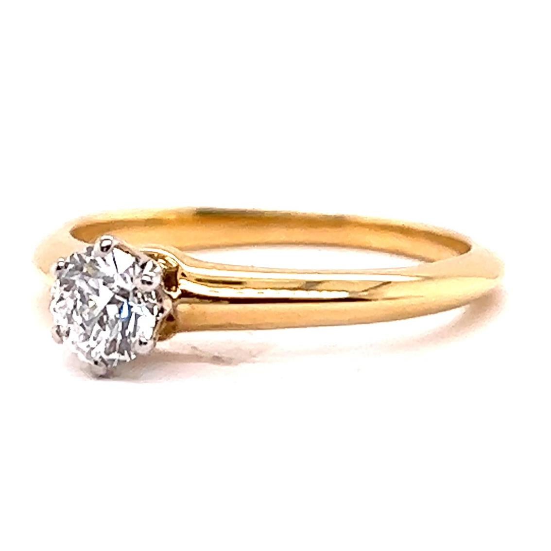 Round Cut Vintage Tiffany & Company GIA Diamond 18 Karat Gold 