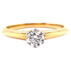 Vintage Tiffany & Company GIA Diamond 18 Karat Gold "the Tiffany Setting" Ring